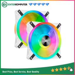 Corsair iCUE QL140 RGB White (Twin Pack) - With Lighting Node CORE - 14CM Fan