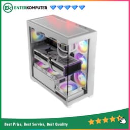 Antec CX300 RGB ELITE WHITE - Mid-Tower Gaming Case - 4mm Tempered Glass Side Panel - Free 3Pcs 120mm RGB Fans Reverse + 1Pcs 120mm RGB Fans