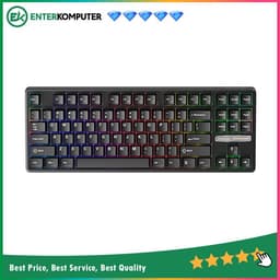 1STPLAYER DK6.0 Black (Tenkeyless) Gaming Mechanical Keyboard 87 Keys Layout (Blue Switch) - Gasket Structure - RGB Backligting - ABS Keycap - Side Decorative Light Design