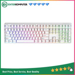 1STPLAYER DK6.0 White - Gaming Mechanical Keyboard 108 Keys Layout (Blue Switch) - Gasket Structure - RGB Backligting - ABS Keycap - Side Decorative Light Design