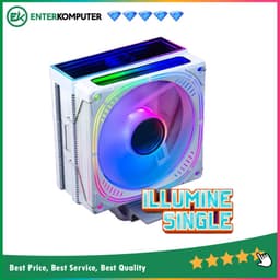 CUBE GAMING ILLUMINE - Mirror RGB TOP Cover - 4 Copper Heat Pipes - Single Fan 12CM Infinity ARGB - Metal Bracket - Universal Socket (AM5 Ready) - Best Deals On March!!!