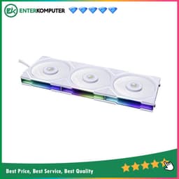 LIAN LI UNI FAN TL120 WHITE Triple Pack with Controller - ART of Cooling Redefined - Dual Zone Lighting Effects - Customisable Fan Speed and Dazzle with Infinity Mirror