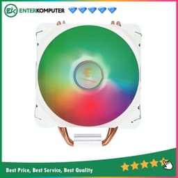 CUBE GAMING BREEZE Single White CPU Cooler - Single Fan 12CM ARGB - 4 Copper Heat Pipes - Universal Socket (AM5 Ready) - Best Deals On March!!!