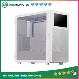 CUBE GAMING CINEMA WHITE - ATX Gaming Case - All White Inside - Mesh Front Panel with Display Front It! - Left Side Glass Door - USB Type C Included - PSU Cover - Dust Filter