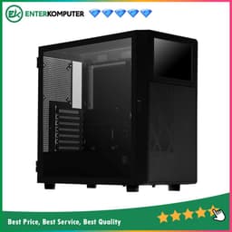 CUBE GAMING CINEMA BLACK - ATX Gaming Case - Mesh Front Panel with Display Front It! - Left Side Glass Door - USB Type C Included - PSU Cover - Dust Filter
