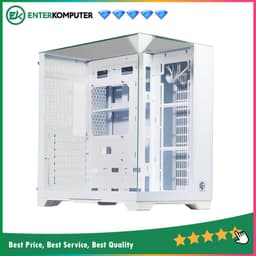 CUBE GAMING PREMIUM CIELO WHITE - ATX Gaming Case - All White Inside - Front-Top & Left Side Tempered Glass - Aesthetic Dual Chamber Design - Airflow Potential - Dust Filter