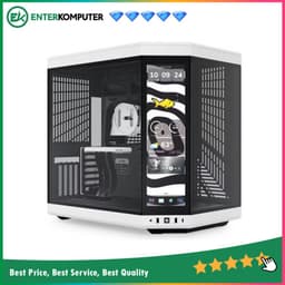 Hyte Y70 Touch Infinite Panda - Modern Aesthetic Dual Chamber ATX Case with 14.9 Integrated LCD Touchscreen