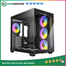 Antec CONSTELLATION C5 BLACK ARGB - Mid-Tower Gaming Case - Stylish Front Panel - Dual Chamber Design - 4mm Tempered Glass Side Panel - Type-C 3.2 Gen 2 Ready - Free 6Pcs 120mm PWM ARGB Fans Reverse + 1Pcs 120mm PWM ARGB Fans