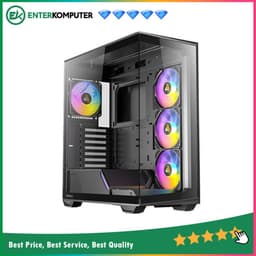 Antec CONSTELLATION C3 BLACK ARGB - Mid-Tower Gaming Case - Massive Airflow via Honeycomb Mesh - 4mm Tempered Glass Side Panel - Type-C 3.2 Gen 2 Ready - Free 3Pcs 120mm PWM ARGB Fans Reverse + 1Pcs 120mm PWM ARGB Fans