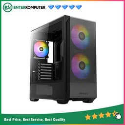 Antec NX416L - Mid-Tower Gaming Case - Mesh Front Panel Design - Left Side Glass Door - Type C Ready - Free 2Pcs 16CM ARGB Fans + 1Pcs 12CM ARGB Fans