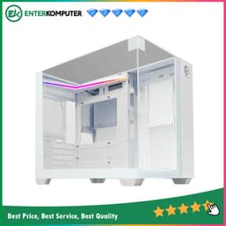 CUBE GAMING LICKA WHITE - mATX Gaming Case - All White Inside - Front-Left & Top Tempered Glass with L-Shape ARGB Strip - Aesthetic Mini Dual Chamber Design - Airflow Potential - Dust Filter