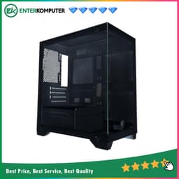 CUBE GAMING BLUEY BLACK - mATX Gaming Case - Front & Left Side Tempered Glass - Dust Filter - PSU Cover