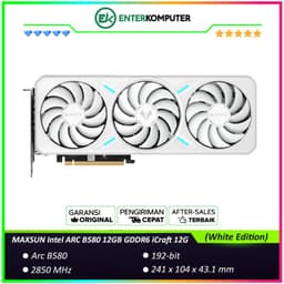 MAXSUN Intel ARC B580 12GB GDDR6 iCraft 12G (White Edition) - ARGB LIGHTING - TRIPLE FAN - Garansi 3 Thn