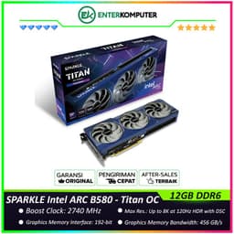 SPARKLE Intel ARC B580 12GB GDDR6 Titan OC - BLUE BREATHING LIGHT - TRIPLE FAN - Garansi 3Thn