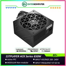 1STPLAYER ACK Series 650W HA-650AC1 80+ Certified with Embossed Cable - Active PFC - 140MM Hydraulic Bearing - Premium Quality Capacitors - 5 Years Warranty