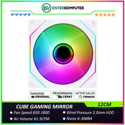 CUBE GAMING MIRROR WHITE Single Pack - Infinity Mirror 12CM ARGB PWM FAN