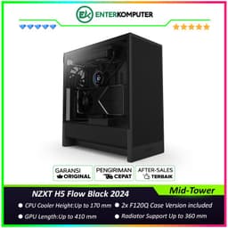 NZXT H5 Flow Black - Mid-Tower Airflow Case (2024)