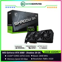 MSI GeForce RTX 5080 16GB GDDR7 - Shadow 3X OC