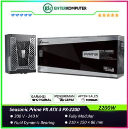 Seasonic Prime PX ATX 3 PX-2200 2200W - Fully Modular - 80+ Platinum Certified - ATX3.1 and PCIe 5.1 Ready - 12 Years Warranty Replacement