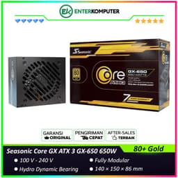 Seasonic Core GX ATX 3 GX-650 650W - Fully Modular - 80+ Gold Certified - ATX3.1 and PCIe 5.1 Ready - 7 Years Warranty Replacement