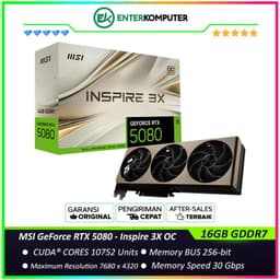 MSI GeForce RTX 5080 16GB GDDR7 - Inspire 3X OC