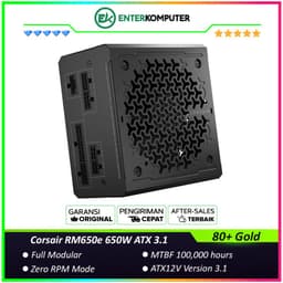 Corsair RM650e 650W ATX 3.1 Certified (PCIe5.1) 80+ Gold Fully Modular
