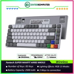 Fantech SUPER MAXFIT AIR83 MK915 Tri Mode Connection Mechanical Gaming Keyboard - Grey (Brown Switch)