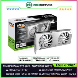 Inno3D GeForce RTX 5070 12GB GDDR7 TWIN X2 OC WHITE - DUAL FAN - Garansi 3 Thn