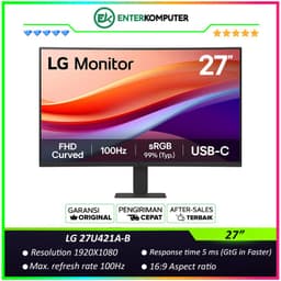 LG 27U421A-B 27 FHD 100Hz Curved Monitor with USB-C