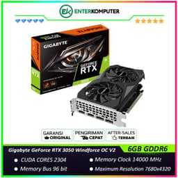 Gigabyte GeForce RTX 3050 6GB GDDR6 Windforce OC V2 - GV-N3050WF2OCV2-6GD