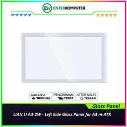 LIAN LI A3-2W WHITE - Left Side Glass Panel for A3 m-ATX