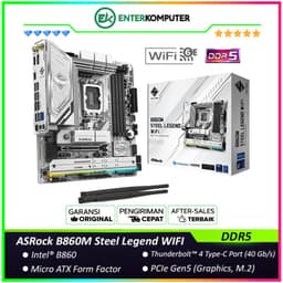 ASRock B860M Steel Legend WIFI (LGA1851, B860, DDR5, USB3.2 Gen2 Type-C, SATA3)
