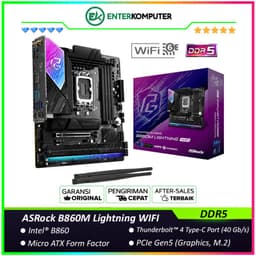 ASRock B860M Lightning WIFI (LGA1851, B860, DDR5, USB3.2 Gen2 Type-C, SATA3)
