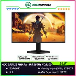 AOC 25G42E 24.5 FHD Fast IPS 180Hz HDR10 Gaming Monitor with Adaptive Sync