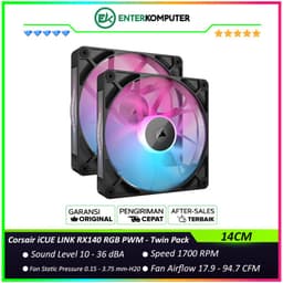 Corsair iCUE LINK RX140 RGB PWM (Twin Pack) with iCUE LINK System Hub - 14CM Fan