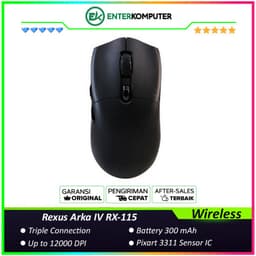 Rexus Arka IV RX-115 Wireless Gaming Mouse - Black