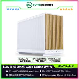 LIAN LI A3-mATX Wood Edition WHITE - Steel Mesh Panels White with Beech Wood - Stylish Micro-ATX Designed - Minimalist & Enhanced Modularity - USB Type C Included