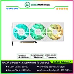GALAX GeForce RTX 5080 16GB GDDR7 WHITE (1-Click OC) - ARGB LIGHTING OVERHAUL - TRIPLE FAN - Garansi 3 Thn