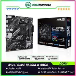 Asus PRIME B550M-K ARGB (AM4, AMD Promontory B550, DDR4, USB3.2 Type-C, SATA3)