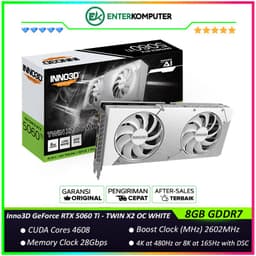 Inno3D GeForce RTX 5060 Ti 8GB GDDR7 TWIN X2 OC WHITE - DUAL FAN - Garansi 3 Thn