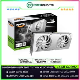 Inno3D GeForce RTX 5060 Ti 16GB GDDR7 TWIN X2 OC WHITE - DUAL FAN - Garansi 3 Thn