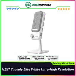 NZXT Capsule Elite White Ultra-High Resolution USB Gaming Microphone