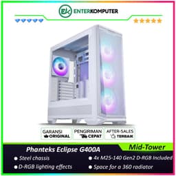 Phanteks Eclipse G400A Matte White D-RGB Spacious Mid-Tower