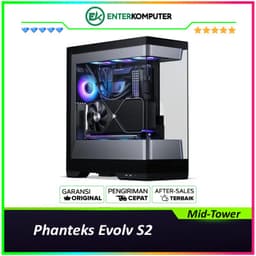 Phanteks Evolv S2 Brushed Black Unique See-through Glass Mid-Tower Case