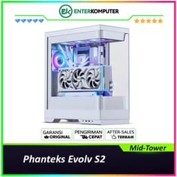 Phanteks Evolv S2 Silver White Unique See-through Glass Mid-Tower Case
