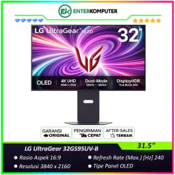 LG UltraGear 32GS95UV-B 31.5 4K UHD OLED 240Hz HDR400 Gaming Monitor