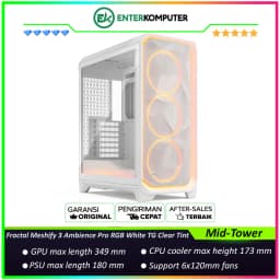 Fractal Meshify 3 Ambience Pro RGB White TG Clear Tint