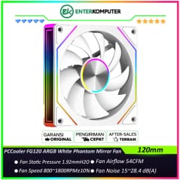 PCCooler FG120 ARGB White 120MM Low-noise Phantom Mirror Fan