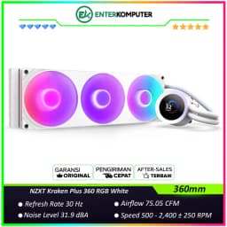 NZXT Kraken Plus 360 RGB White 360mm RGB AIO Liquid Cooler with 1.54 LCD