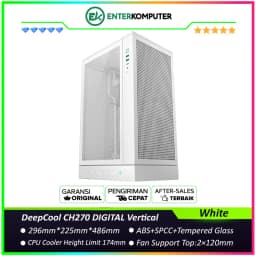 DeepCool CH270 DIGITAL WHITE Vertical M-ATX Case with Data Screen